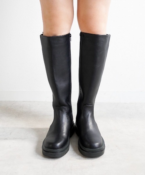 Fabby fabby(ファビィーファビィー)の「サイドゴアロングブーツ(ブーツ・レディース・オフホワイト/ブラック・LARGE/MEDIUM/SMALL)」の6枚目の写真