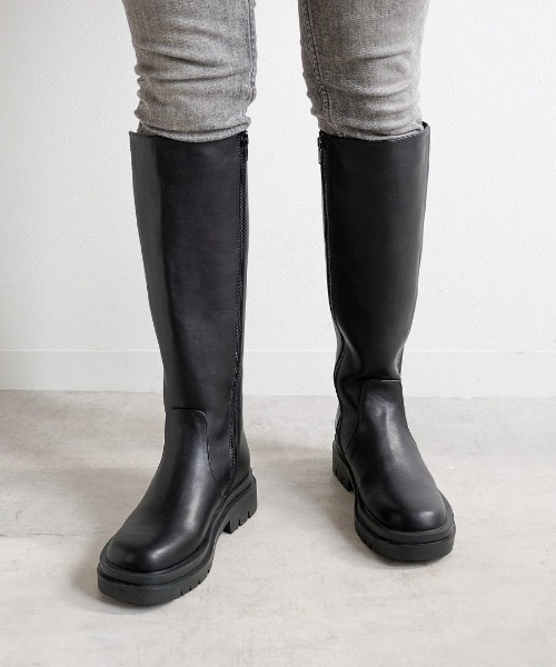 Fabby fabby(ファビィーファビィー)の「サイドゴアロングブーツ(ブーツ・レディース・オフホワイト/ブラック・LARGE/MEDIUM/SMALL)」の8枚目の写真