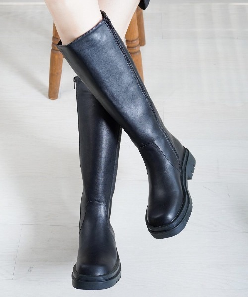 Fabby fabby(ファビィーファビィー)の「サイドゴアロングブーツ(ブーツ・レディース・オフホワイト/ブラック・LARGE/MEDIUM/SMALL)」の9枚目の写真