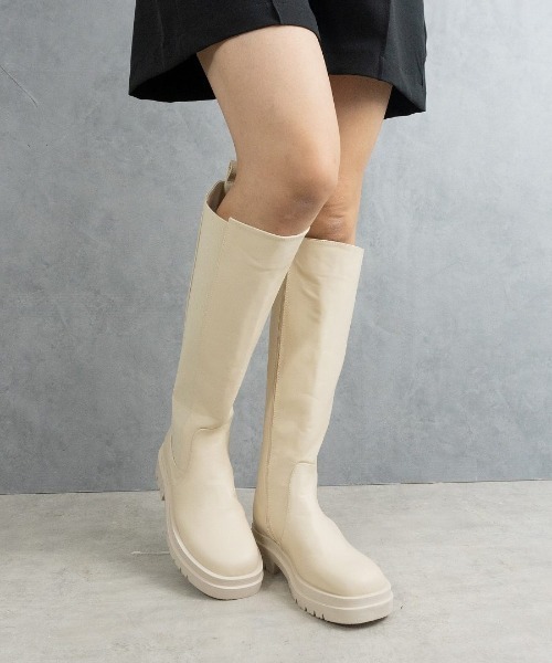 Fabby fabby(ファビィーファビィー)の「サイドゴアロングブーツ(ブーツ・レディース・オフホワイト/ブラック・LARGE/MEDIUM/SMALL)」の13枚目の写真
