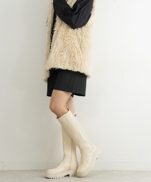 Fabby fabby(ファビィーファビィー)の「サイドゴアロングブーツ(ブーツ・レディース・オフホワイト/ブラック・LARGE/MEDIUM/SMALL)」の18枚目の写真