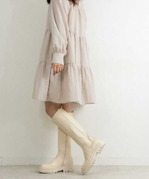 Fabby fabby(ファビィーファビィー)の「サイドゴアロングブーツ(ブーツ・レディース・オフホワイト/ブラック・LARGE/MEDIUM/SMALL)」の19枚目の写真