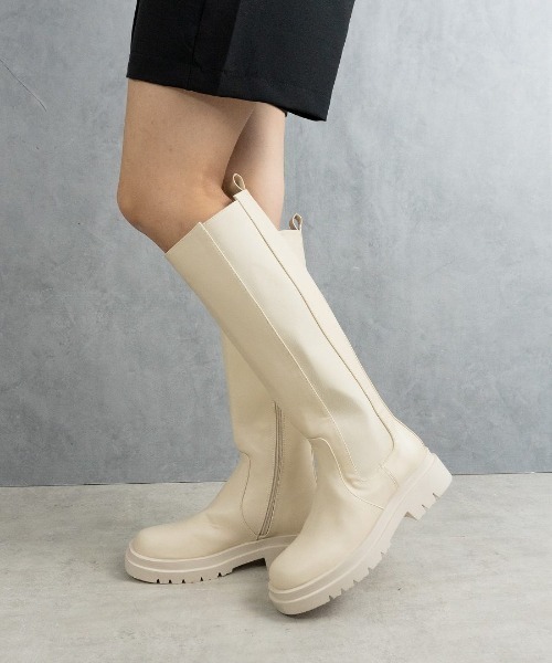 Fabby fabby(ファビィーファビィー)の「サイドゴアロングブーツ(ブーツ・レディース・オフホワイト/ブラック・LARGE/MEDIUM/SMALL)」の21枚目の写真