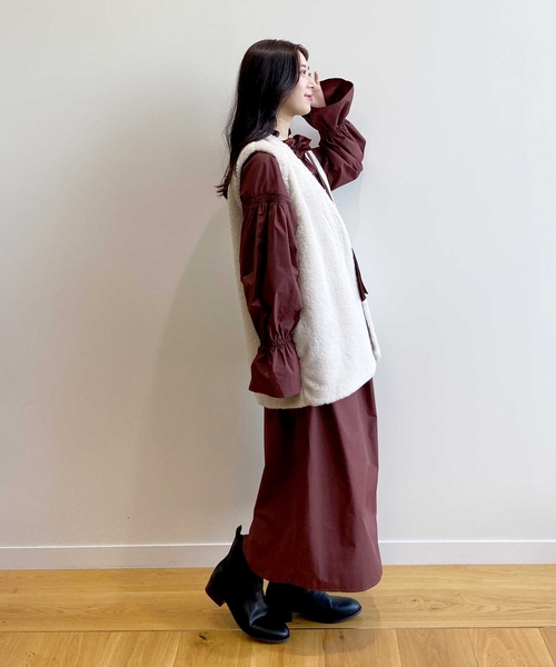 OPAQUE.CLIP（オペークドットクリップ）の「◆フェイクファーベスト【洗える】（ベスト・レディース・アイボリー/チャコールグレー・00）」の12枚目の写真