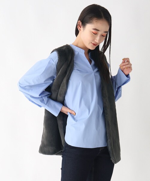 OPAQUE.CLIP（オペークドットクリップ）の「◆フェイクファーベスト【洗える】（ベスト・レディース・アイボリー/チャコールグレー・00）」の18枚目の写真