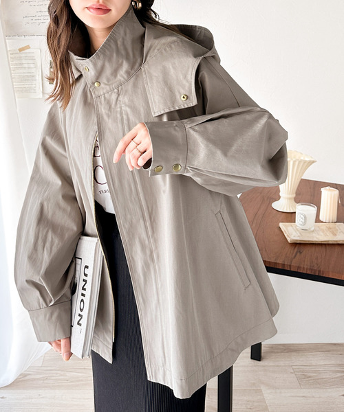 セール】ひらり、フレアで華やかに。スタンドカラーフレアマウンテン