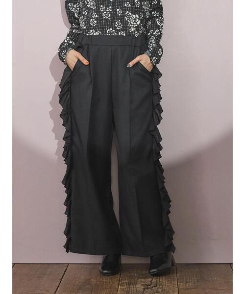 ESCAR(エスカー)の「■ESCAR サイドラッフルストレートパンツ(その他パンツ・レディース・ブラック/レオパード・FREE)」の19枚目の写真