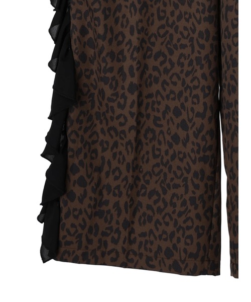 ESCAR(エスカー)の「■ESCAR サイドラッフルストレートパンツ(その他パンツ・レディース・ブラック/レオパード・FREE)」の12枚目の写真