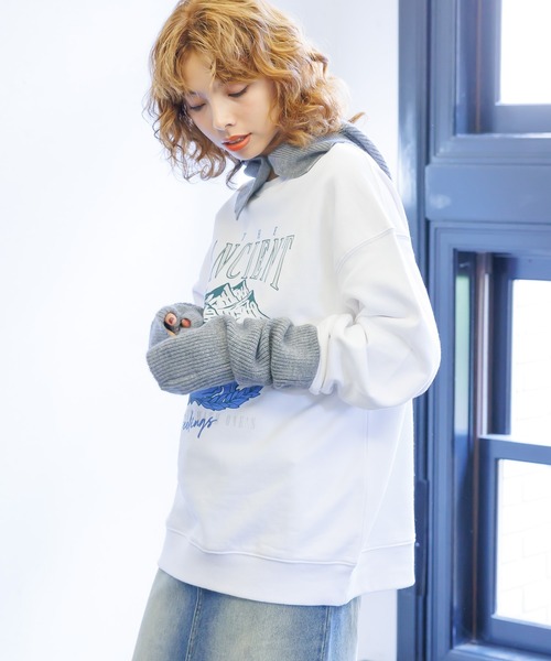 PBLIM(ページボーイリム)の「PBLIM/スーベニアプリントスウェット(スウェット・レディース・オフホワイト/杢グレー/ネイビー・MEDIUM/LARGE)」の5枚目の写真