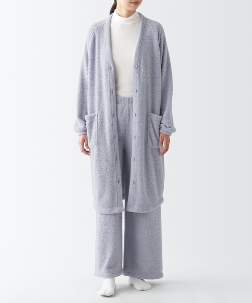 セール】ニットフリース ロングカーディガン（ルームウェア/パジャマ