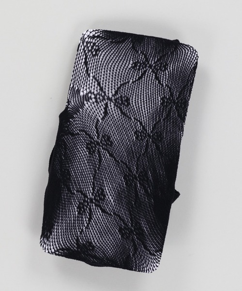 SPINNS（スピンズ）の「カラーレースタイツ リボン 網タイツ シースルータイツ（タイツ/ストッキング・レディース・ホワイト/ブラック・ONESIZE）」の14枚目の写真