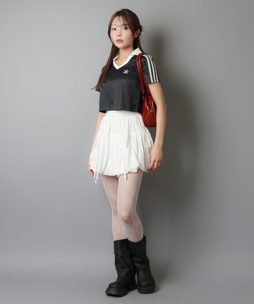 SPINNS（スピンズ）の「カラーレースタイツ リボン 網タイツ シースルータイツ（タイツ/ストッキング・レディース・ホワイト/ブラック・ONESIZE）」の20枚目の写真