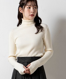 【ReBasic】ありそうでなかったもちもちふんわりな肌触り指ぬきロングスリーブタートルニット