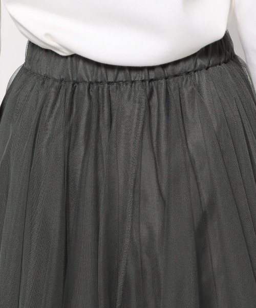 mysty woman（ミスティウーマン）の「チュールヘムティアードスカート 988046（スカート・レディース・ライトグリーン/アイボリー/ブラック・FREE）」の11枚目の写真