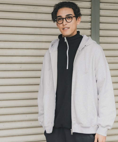 セール】メンズ ヘビーウェイト裏起毛ジップアップビッグパーカー