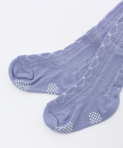 nino(ニノ)の「ジャカードタイツ(タイツ/ストッキング・キッズ・パープル/オフホワイト・L/X-SMALL/M/S)」の4枚目の写真