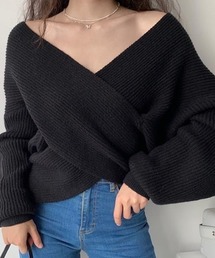 カシュクールニット ブラック chesty カシュクールニット」に該当するレディースのニット/セーター