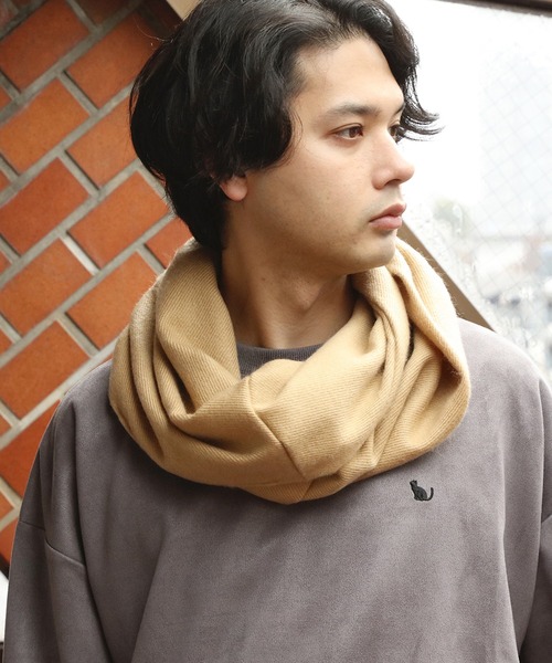 8(eight)(エイト)の「無地ネックウォーマー(ネックウォーマー/スヌード・メンズ・ネイビー/チャコールグレー/レッド/ブラック/ワイン/ベージュ・FREE)」の1枚目の写真