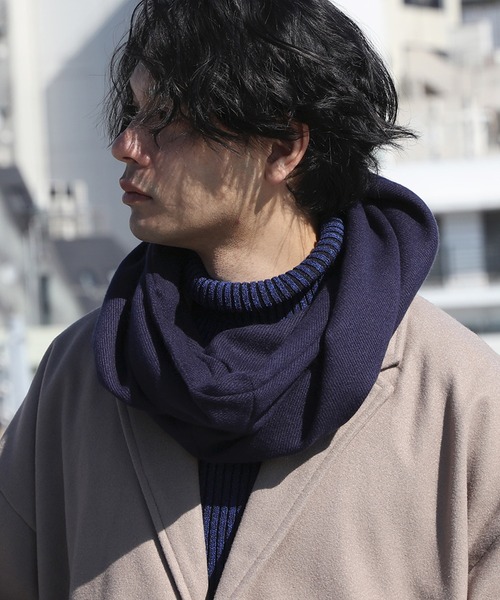 8(eight)(エイト)の「無地ネックウォーマー(ネックウォーマー/スヌード・メンズ・ネイビー/チャコールグレー/レッド/ブラック/ワイン/ベージュ・FREE)」の4枚目の写真