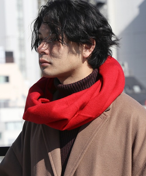 8(eight)(エイト)の「無地ネックウォーマー(ネックウォーマー/スヌード・メンズ・ネイビー/チャコールグレー/レッド/ブラック/ワイン/ベージュ・FREE)」の5枚目の写真