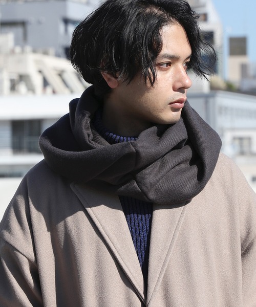 8(eight)(エイト)の「無地ネックウォーマー(ネックウォーマー/スヌード・メンズ・ネイビー/チャコールグレー/レッド/ブラック/ワイン/ベージュ・FREE)」の3枚目の写真