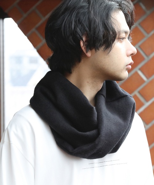 8(eight)(エイト)の「無地ネックウォーマー(ネックウォーマー/スヌード・メンズ・ネイビー/チャコールグレー/レッド/ブラック/ワイン/ベージュ・FREE)」の2枚目の写真