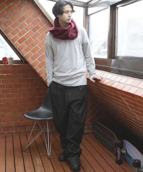 8(eight)(エイト)の「無地ネックウォーマー(ネックウォーマー/スヌード・メンズ・ネイビー/チャコールグレー/レッド/ブラック/ワイン/ベージュ・FREE)」の9枚目の写真