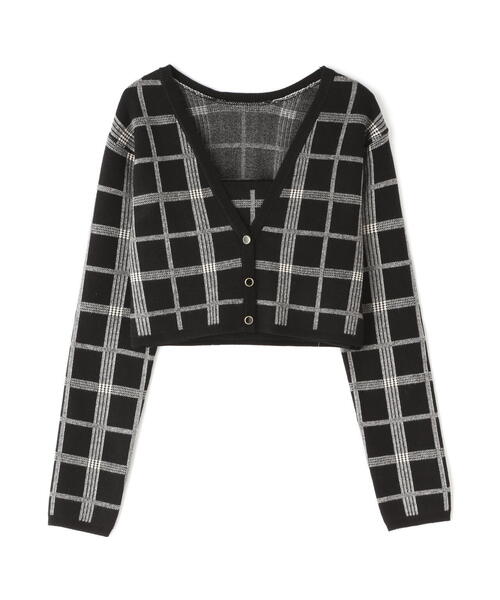 FREE'S MART（フリーズマート）の「ショート丈カーディガン×キャミソールセット（ニット/セーター・レディース・ホワイト系その他/ブラック系その他/ブラウン系その他・FREE）」の4枚目の写真