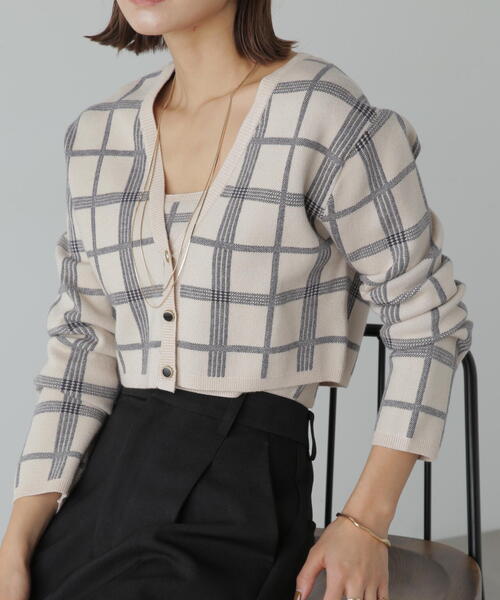 FREE'S MART（フリーズマート）の「ショート丈カーディガン×キャミソールセット（ニット/セーター・レディース・ホワイト系その他/ブラック系その他/ブラウン系その他・FREE）」の18枚目の写真