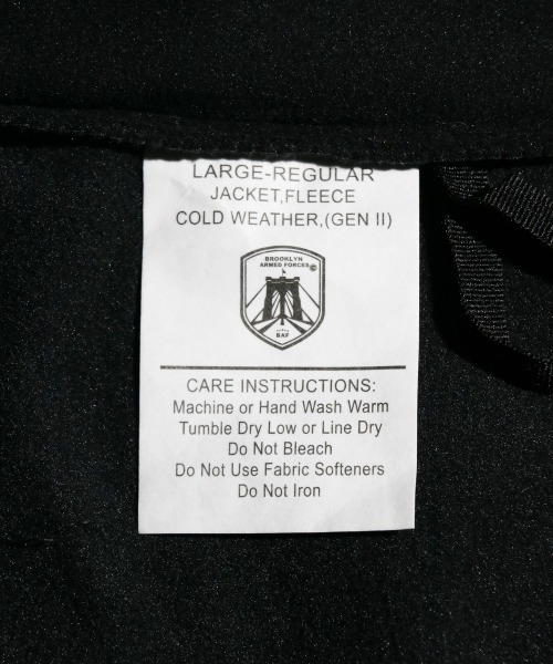 MILITARY(ミリタリー)の「U.S MILITARY/ユーエスミリタリー BAF ECWCS GEN2 LEVEL3 BLACK FLEECE JACKET BAF社製GEN2フリースジャケット(ブルゾン・メンズ・ブラック・LARGE/MEDIUM)」の6枚目の写真