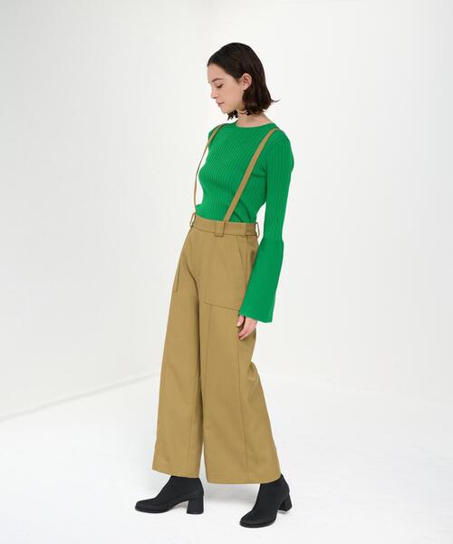 LANVIN en Bleu(ランバンオンブルー)の「サスペンダーワイドポケットパンツ(その他パンツ・レディース・ネイビー/キャメル・36/38)」の9枚目の写真