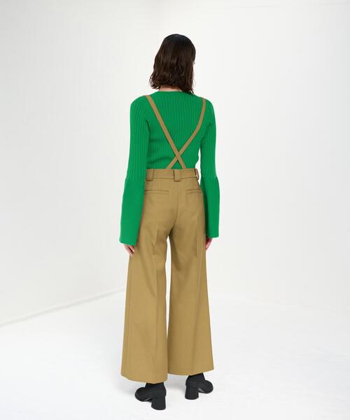 LANVIN en Bleu(ランバンオンブルー)の「サスペンダーワイドポケットパンツ(その他パンツ・レディース・ネイビー/キャメル・36/38)」の10枚目の写真