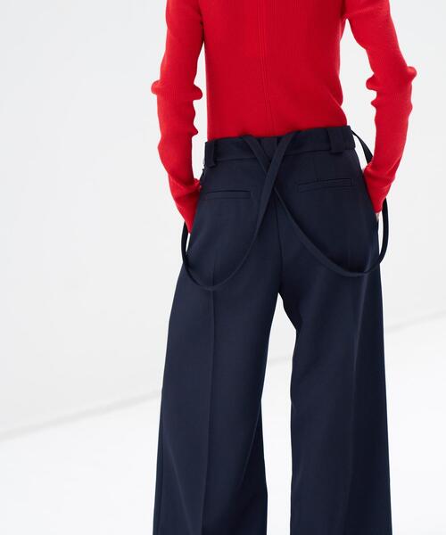 LANVIN en Bleu(ランバンオンブルー)の「サスペンダーワイドポケットパンツ(その他パンツ・レディース・ネイビー/キャメル・36/38)」の18枚目の写真