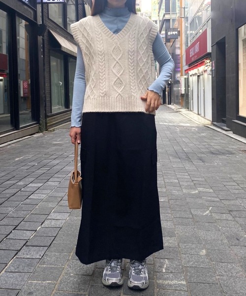 3.3 Field Trip （3.3フィールドトリップ）の「3.3 Field Trip／ストラップカーゴスカート 2991084（スカート・レディース・ブラック/ダークグレー・FREE）」の15枚目の写真