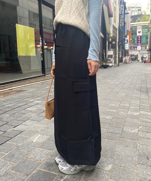 3.3 Field Trip （3.3フィールドトリップ）の「3.3 Field Trip／ストラップカーゴスカート 2991084（スカート・レディース・ブラック/ダークグレー・FREE）」の10枚目の写真