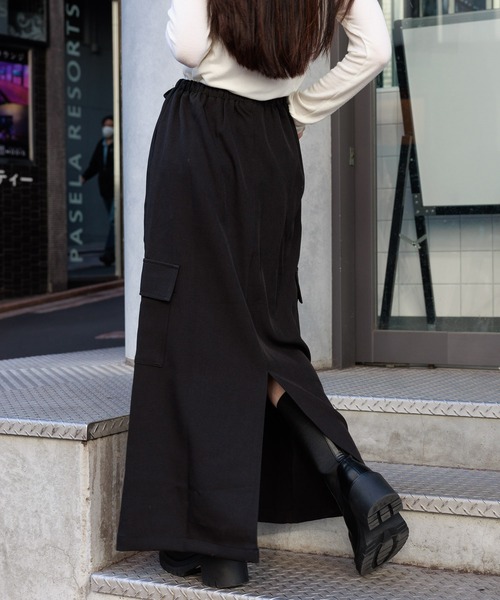 3.3 Field Trip （3.3フィールドトリップ）の「3.3 Field Trip／ストラップカーゴスカート 2991084（スカート・レディース・ブラック/ダークグレー・FREE）」の8枚目の写真