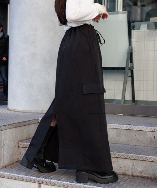 3.3 Field Trip （3.3フィールドトリップ）の「3.3 Field Trip／ストラップカーゴスカート 2991084（スカート・レディース・ブラック/ダークグレー・FREE）」の9枚目の写真