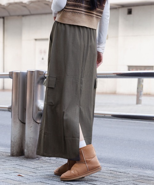 3.3 Field Trip （3.3フィールドトリップ）の「3.3 Field Trip／ストラップカーゴスカート 2991084（スカート・レディース・ブラック/ダークグレー・FREE）」の4枚目の写真