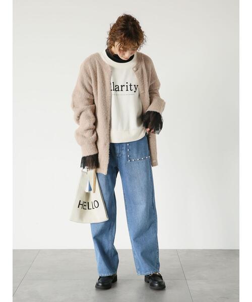 Lugnoncure（ルノンキュール）の「フロントロゴ裏起毛スウェット（Tシャツ/カットソー・レディース・オフホワイト/ブラック/ピンク・F）」の5枚目の写真