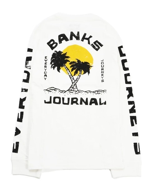 BANKS（バンクス）の「DESIGN TEE/BANKS(バンクス)ユニセックス袖ロゴプリントバックプリント長袖ロンT（Tシャツ/カットソー・メンズ・オフホワイト/ブラック・LARGE/MEDIUM/X-LARGE/SMALL）」の7枚目の写真