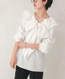 【ギンガムグレー/ZOZO限定カラー】2wayリボンブラウス