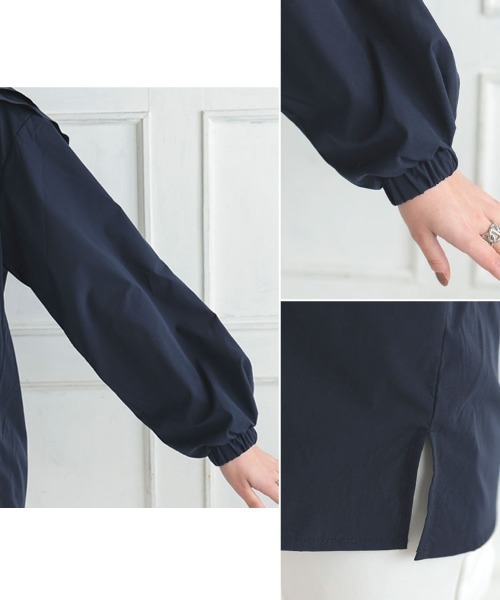 DONOBAN(ドノバン)の「【ギンガムグレー/ZOZO限定カラー】2wayリボンブラウス(シャツ/ブラウス・レディース・ホワイト/グレー系その他/ネイビー・F)」の10枚目の写真
