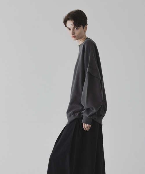 remer（リメール）の「loose damage oversize sweat / ルーズダメージオーバーサイズスウェット（スウェット・メンズ・グレー/ダークグレー/グレイッシュベージュ/ブラック・SMALL/LARGE/MEDIUM）」の9枚目の写真