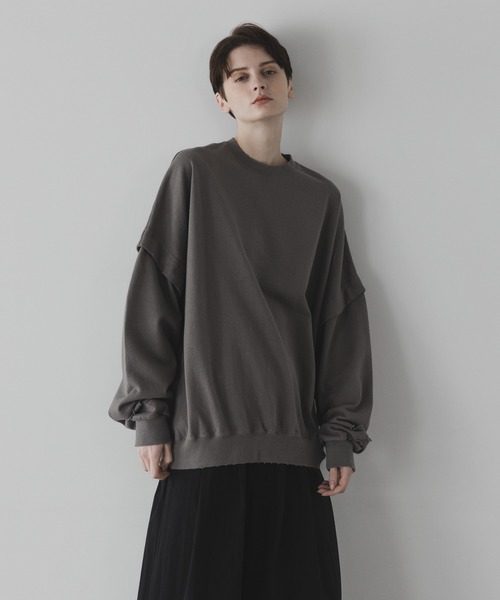 remer（リメール）の「loose damage oversize sweat / ルーズダメージオーバーサイズスウェット（スウェット・メンズ・グレー/ダークグレー/グレイッシュベージュ/ブラック・SMALL/LARGE/MEDIUM）」の16枚目の写真