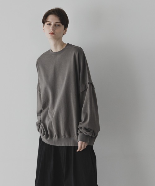 remer（リメール）の「loose damage oversize sweat / ルーズダメージオーバーサイズスウェット（スウェット・メンズ・グレー/ダークグレー/グレイッシュベージュ/ブラック・SMALL/LARGE/MEDIUM）」の18枚目の写真