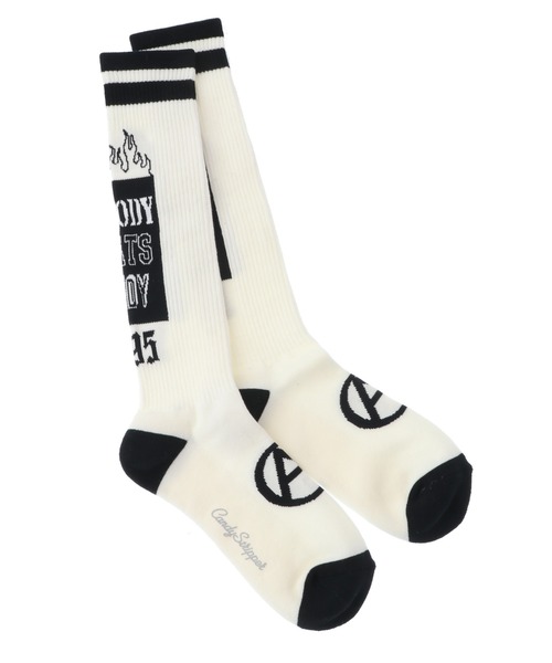 Candy Stripper（キャンディストリッパー）の「NOBODY BEATS CANDY RIB HIGH ソックス（ソックス/靴下・レディース・オフホワイト/ブラック/ライトブルー・FREE）」の6枚目の写真