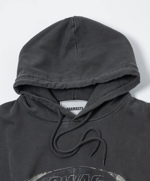 ADAMASTE（アダマスト）の「ヴィンテージライクロゴプリントパーカー（パーカー・メンズ・ブラック/ベージュ/ブルー/グレー・FREE）」の7枚目の写真