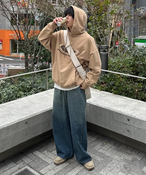 ADAMASTE（アダマスト）の「ヴィンテージライクロゴプリントパーカー（パーカー・メンズ・ブラック/ベージュ/ブルー/グレー・FREE）」の19枚目の写真