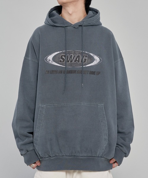 ADAMASTE（アダマスト）の「ヴィンテージライクロゴプリントパーカー（パーカー・メンズ・ブラック/ベージュ/ブルー/グレー・FREE）」の16枚目の写真