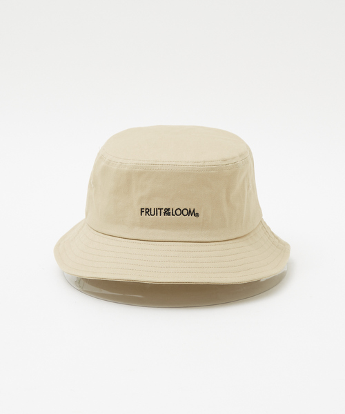 FRUIT OF THE LOOM（フルーツオブザルーム）の「【FRUIT OF THE LOOM】フロントロゴ刺繍 ツイル バケット ハット（ハット・メンズ・ピンク/オフホワイト/ベージュ/サックスブルー/ブラック・フリー）」の7枚目の写真